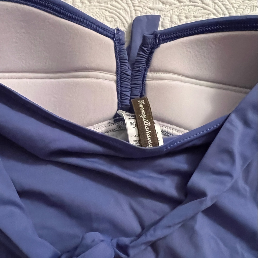 Tommy Bahama ruched one-piece, halter top, suggests the 40s, size 6. Gently used - Picture 4 of 6